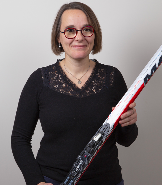 Coralie Bescond Teil et ses skis de fond