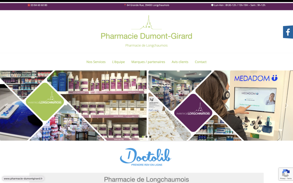 Site Internet de la Pharmacie de Longchaumois | LiraCom