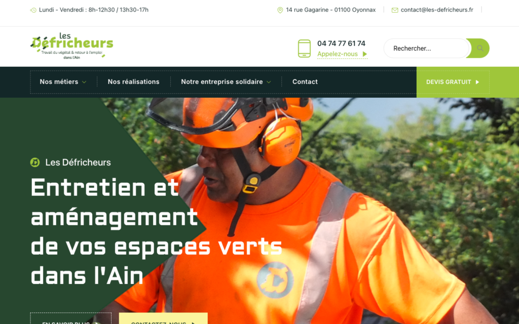 Design responsive site Les Défricheurs Oyonnax