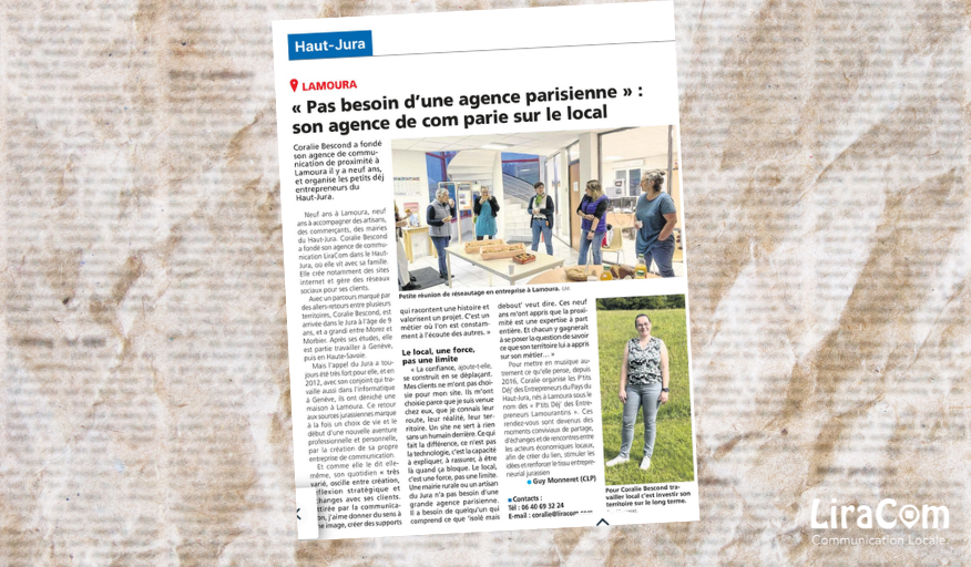 LiraCom dans la Voix du Jura : quand le local devient une force