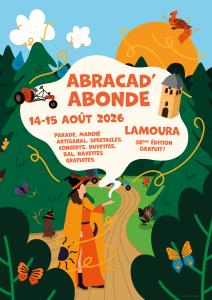 Affiche de la Fête de l'Abonde 2026 à Lamoura, illustration de Manon Rob